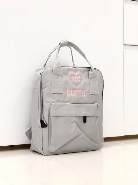 (Navy) Personalised Name Twin Handle Backpack