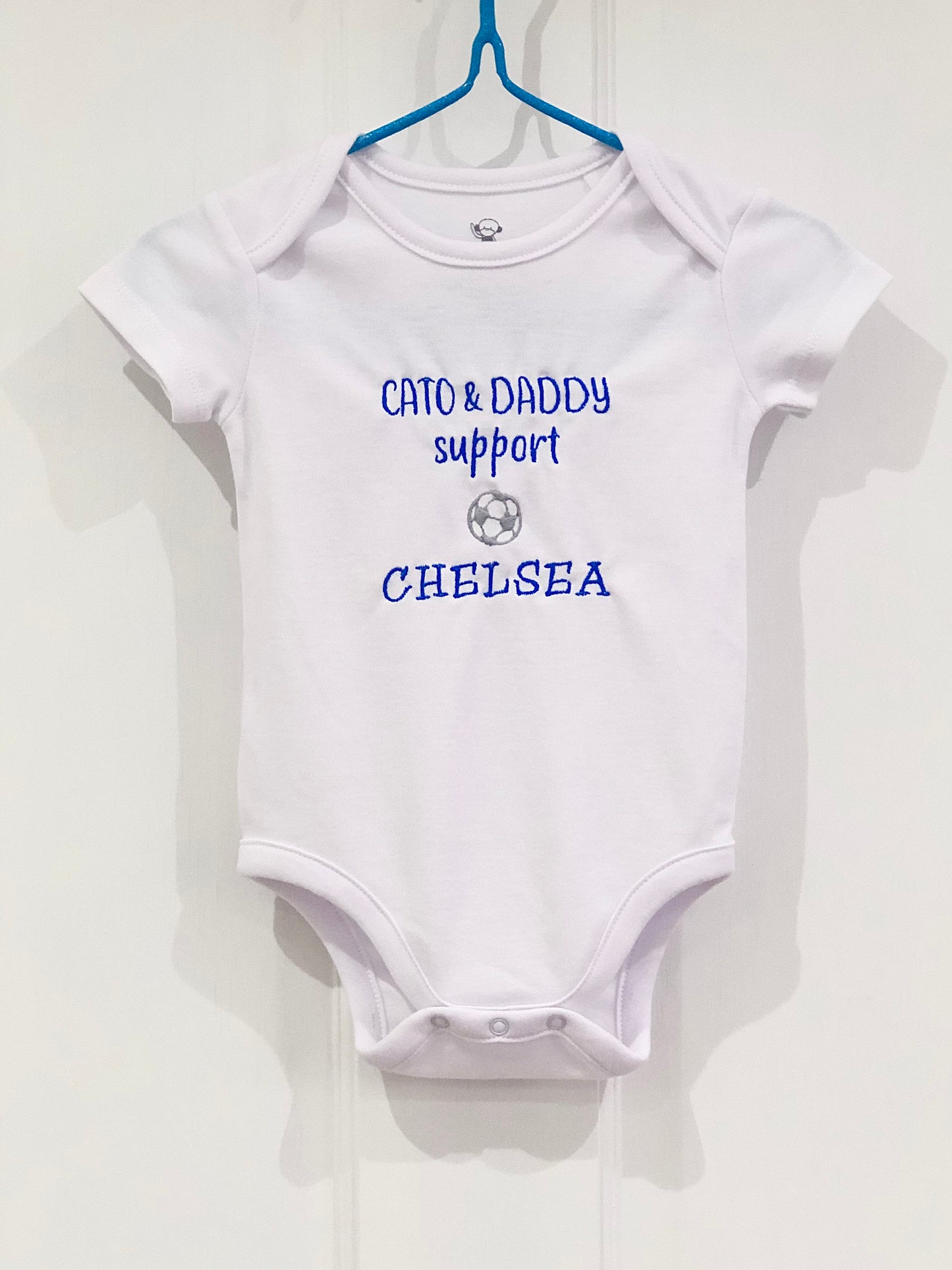 Personalised Everton Football Team Novelty Bodysuit Onesie Vest