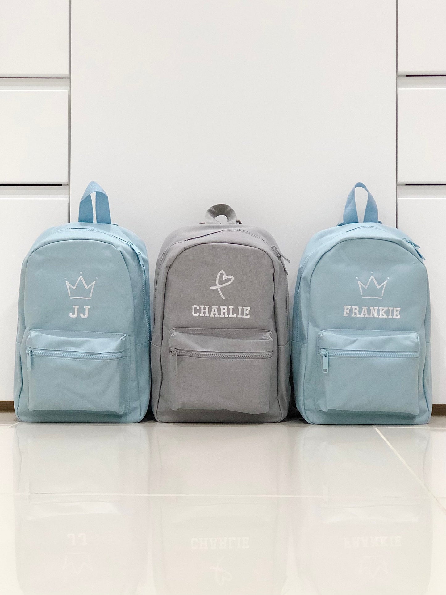 (Blue) Personalised Name Unisex Mini Nursery School Backpack Rucksack Bag
