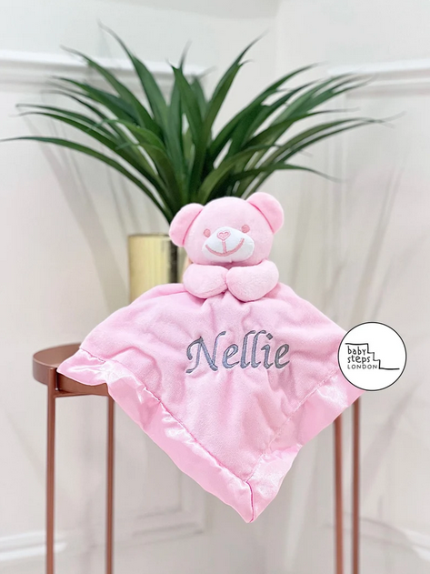Pink teddy shop comforter