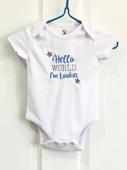 2-ITEMS Personalised Blanket & Bodysuit Bundle Gift Set