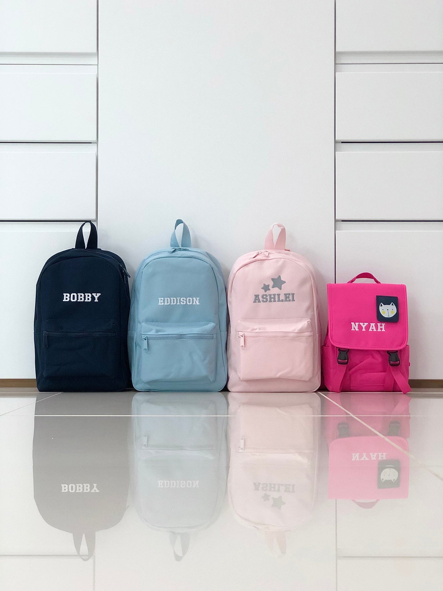 (Pink) Personalised Name Unisex Mini Nursery School Backpack Rucksack Bag