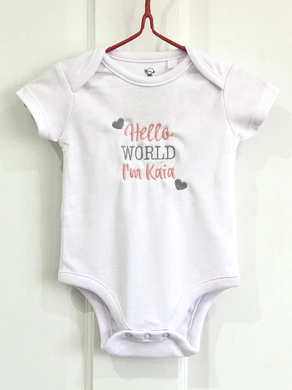 3-ITEMS Personalised Mini Backpack Bag, Blanket & Bodysuit Bundle Gift Set