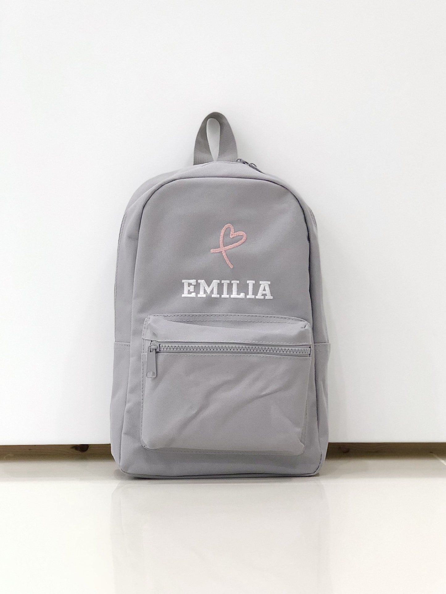 (Grey) Personalised Name & Design Unisex Mini Nursery School Backpack Rucksack Bag