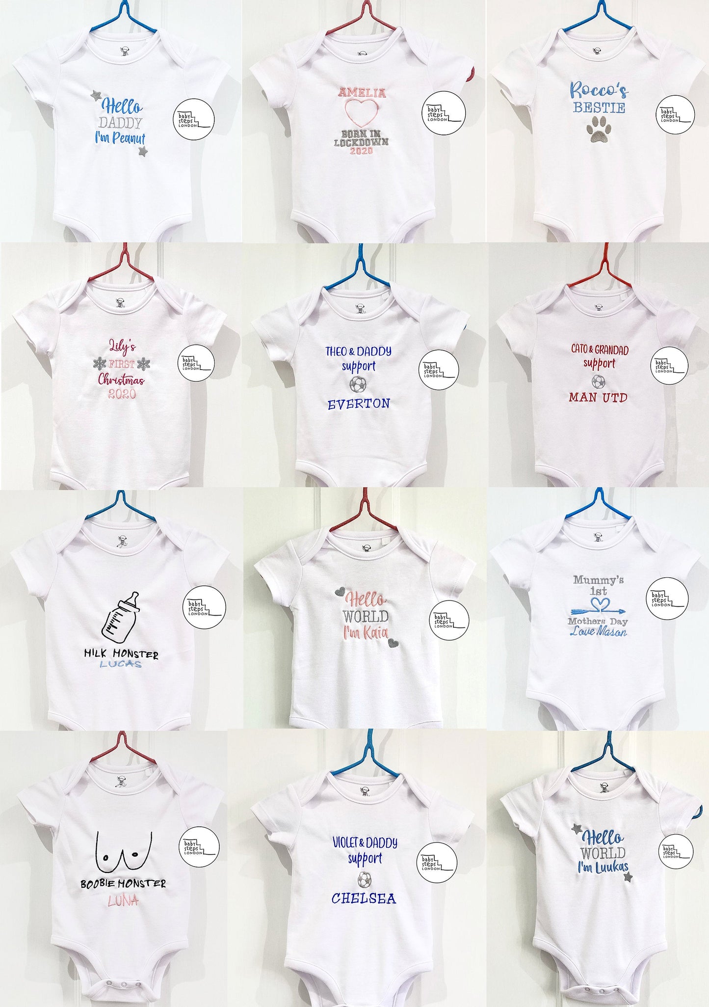Personalised Everton Football Team Novelty Bodysuit Onesie Vest