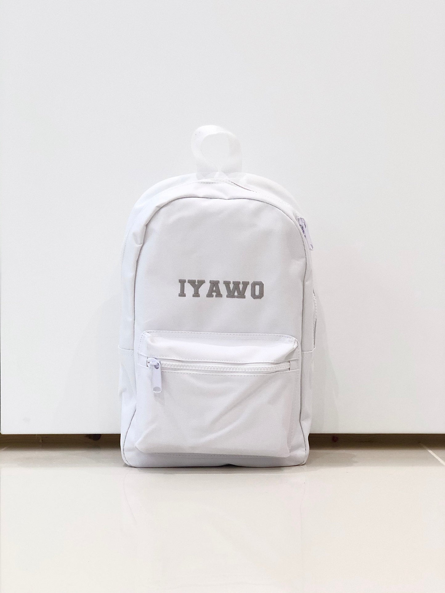 (White) Personalised Name Unisex Mini Nursery School Backpack Rucksack Bag