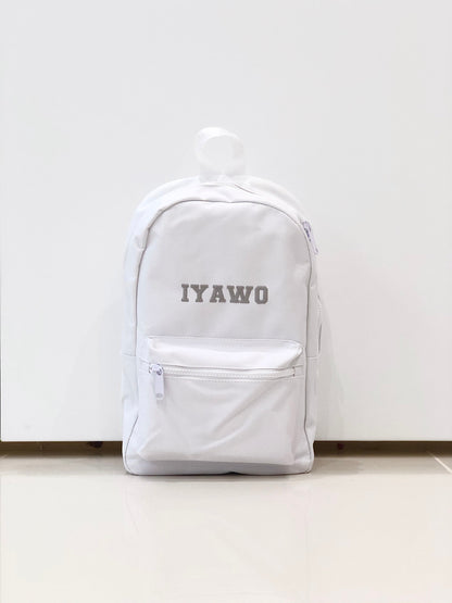 (White) Personalised Name Unisex Mini Nursery School Backpack Rucksack Bag